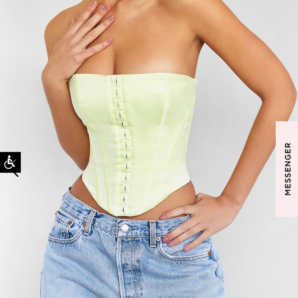 House of CB; XS corset top; it’s more of a paler yellow; worn once